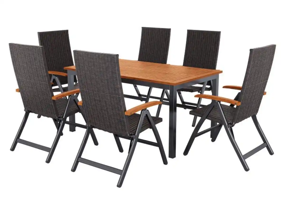 Bild 3 von LIVARNO® Geflecht-Set »Valencia«, 7-teilig - Standardtisch & 6 Klappsessel