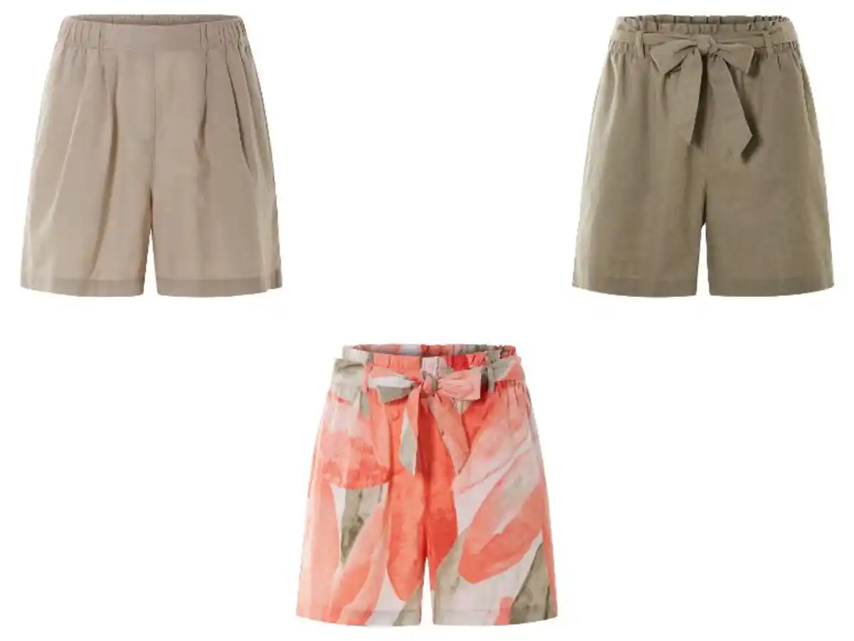 Bild 3 von ESMARA® Damen Paperbag-Shorts mit Leinen