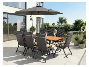 LIVARNO® Geflecht-Set »Valencia«, 9-teilig - Ausziehtisch & 8 Klappsessel