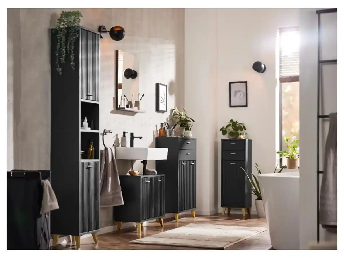 Bild 2 von LIVARNO HOME Badmöbel-Set Wellenoptik, 2tlg,  2 Sets