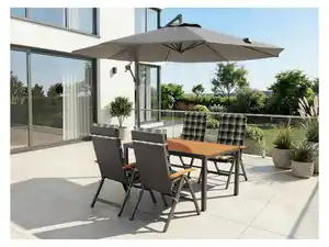LIVARNO® Geflecht-Set »Valencia«, 5-teilig - Ausziehtisch & 4 Klappsessel