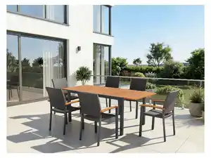 LIVARNO® Geflecht-Set »Valencia«, 7-teilig - Ausziehtisch & 6 Stapelstühle