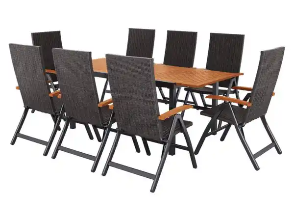 Bild 3 von LIVARNO® Geflecht-Set »Valencia«, 9-teilig - Ausziehtisch & 8 Klappsessel
