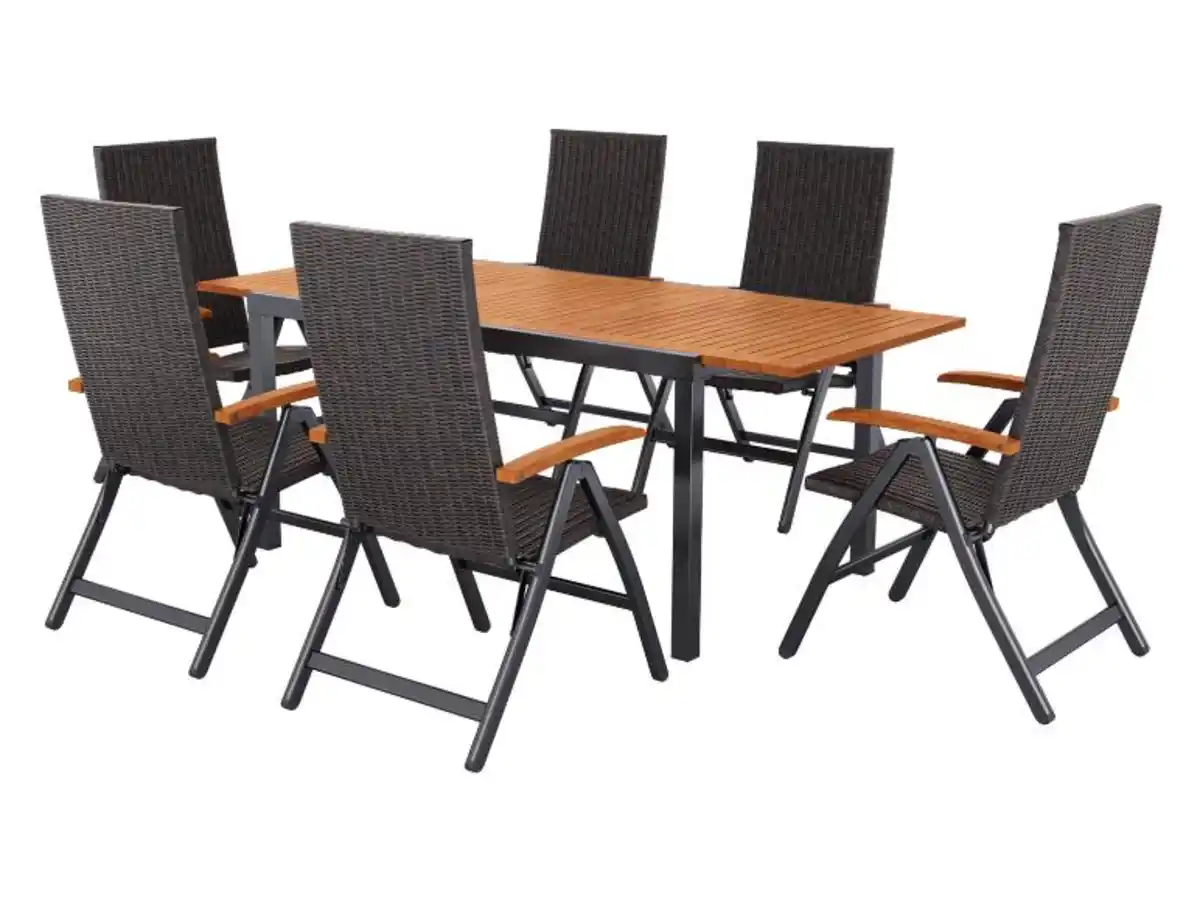Bild 3 von LIVARNO® Geflecht-Set »Valencia«, 7-teilig - Ausziehtisch & 6 Klappsessel