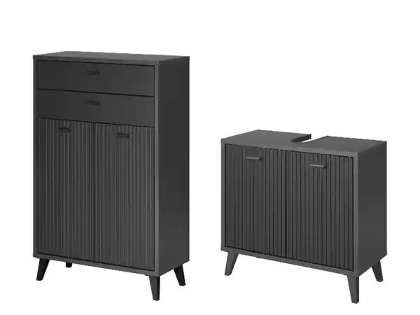Bild 3 von LIVARNO HOME Badmöbel-Set: Waschbecken-Unterschrank & Bad-Seitenschrank,  2 Sets