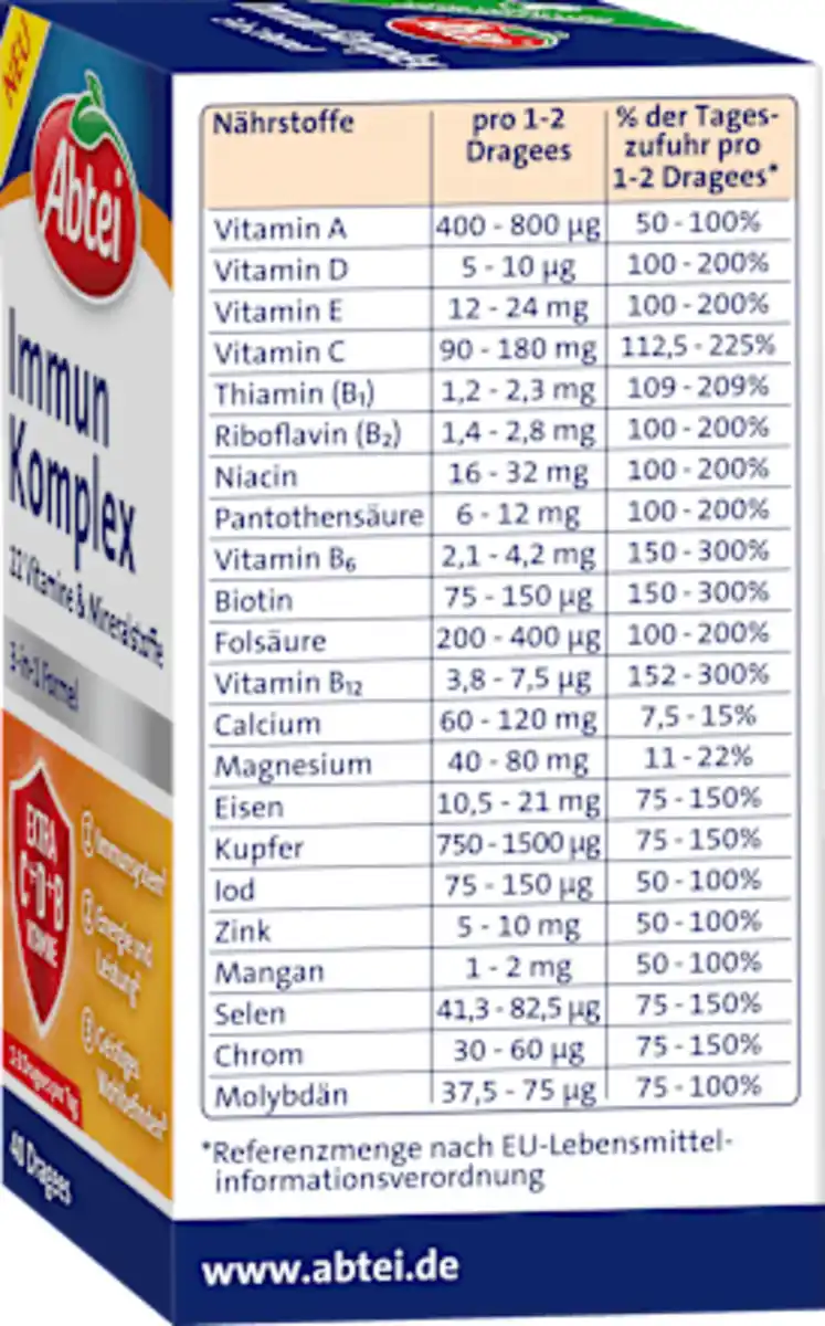 Bild 3 von Abtei Immun Komplex 40 Dragees, 28,64 g