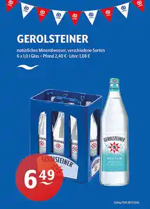 GEROLSTEINER natürliches Mineralwasserverschiedene Sorten