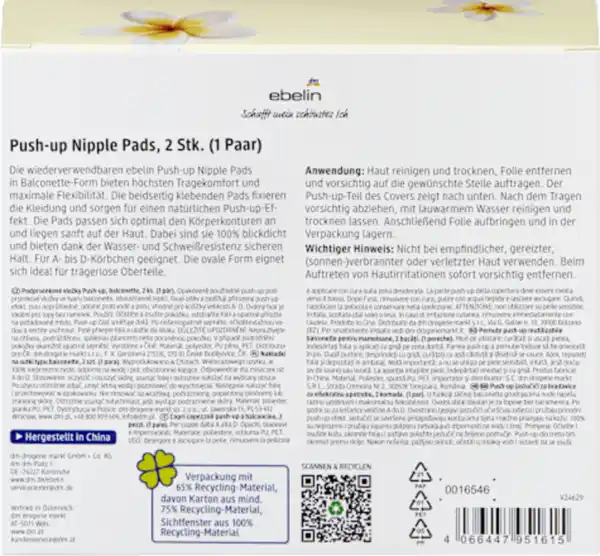 Bild 2 von ebelin Bandeau Push-up Nipple Polster Touch of Summer (1 Paar)