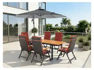 LIVARNO® Geflecht-Set »Valencia«, 7-teilig - Ausziehtisch & 6 Klappsessel