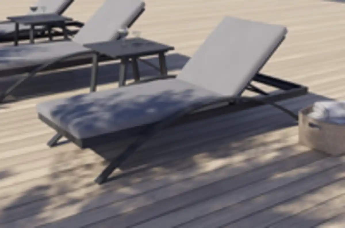 Bild 2 von 3tlg. Sonnenliege mit Tisch aus Aluminium RIAD XS - Anthrazit