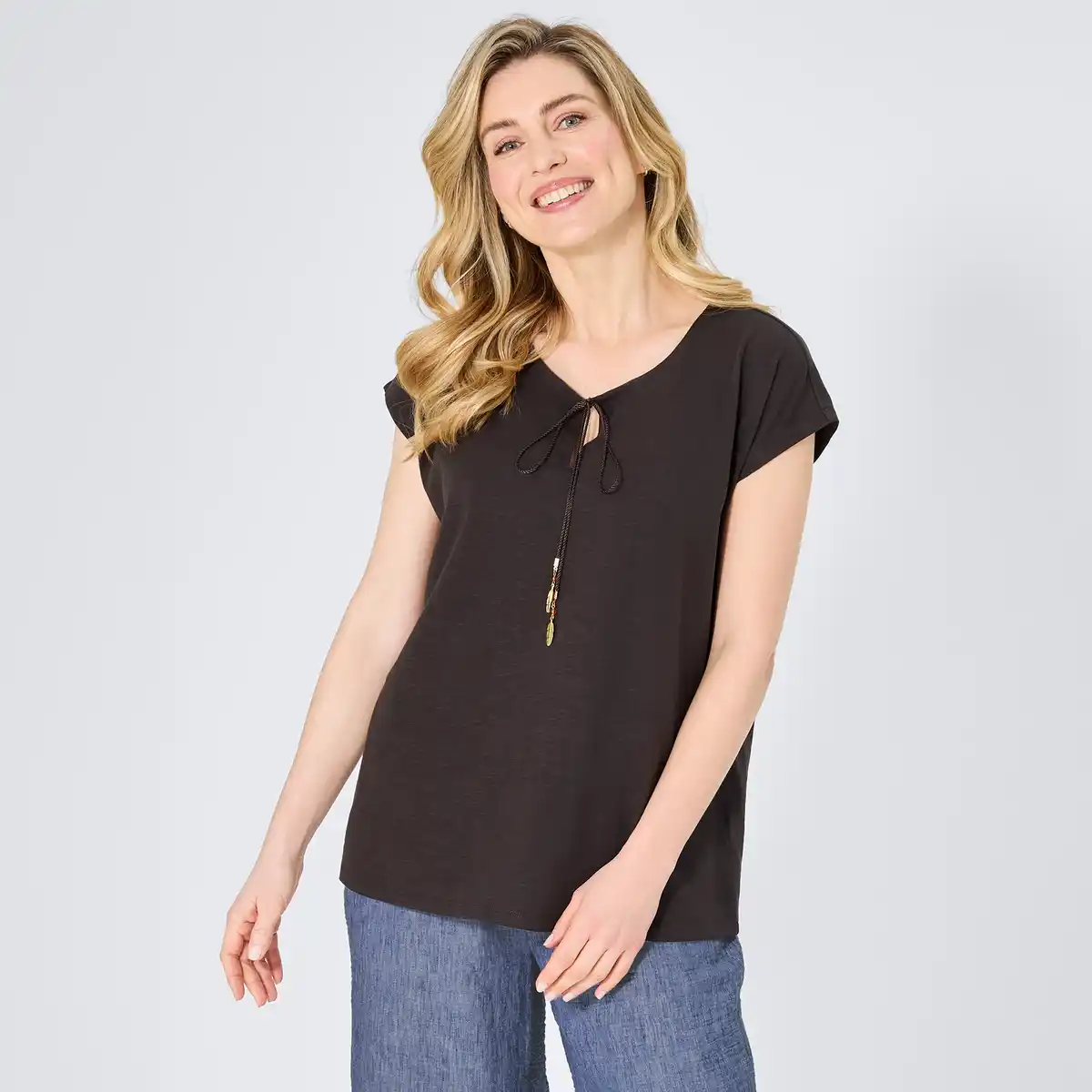Bild 1 von Damen-T-Shirt mit Schnürung