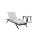 Bild 1 von 3tlg. Sonnenliege mit Tisch aus Aluminium RIAD XS - Anthrazit