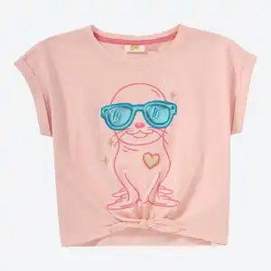 Kinder-Mädchen-T-Shirt mit Robben-Motiv