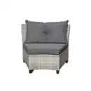 Bild 2 von 15tlg. runde Garten-Sofagarnitur Loungeset mit 2 Seitenablagen - Grau