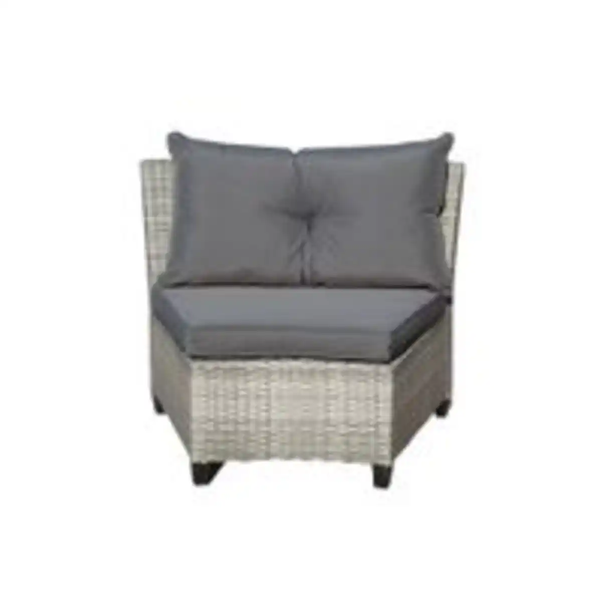 Bild 2 von 15tlg. runde Garten-Sofagarnitur Loungeset mit 2 Seitenablagen - Grau