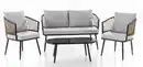 Bild 1 von 11tlg. Lounge-Set BARI aus Aluminium und Rope-Geflecht inkl. Polsterauflage - Grau
