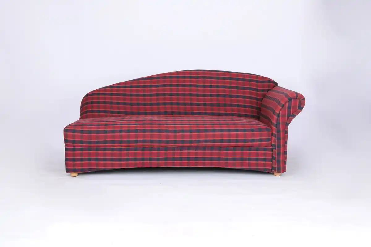 Bild 1 von 3-Sitzer Sofa Loretta mit rechter Armlehne, ca. 193 x 83 x 85 cm – Rot Kariert