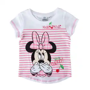 T-Shirt - Minnie Mouse, Very Cherry -weiss, gestreift
