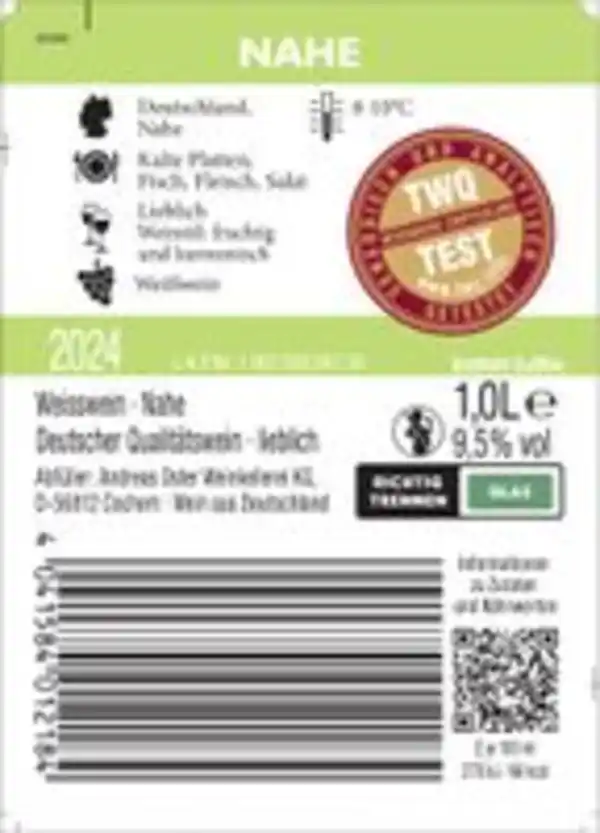 Bild 2 von Nahe Qualitätswein QbA, lieblich