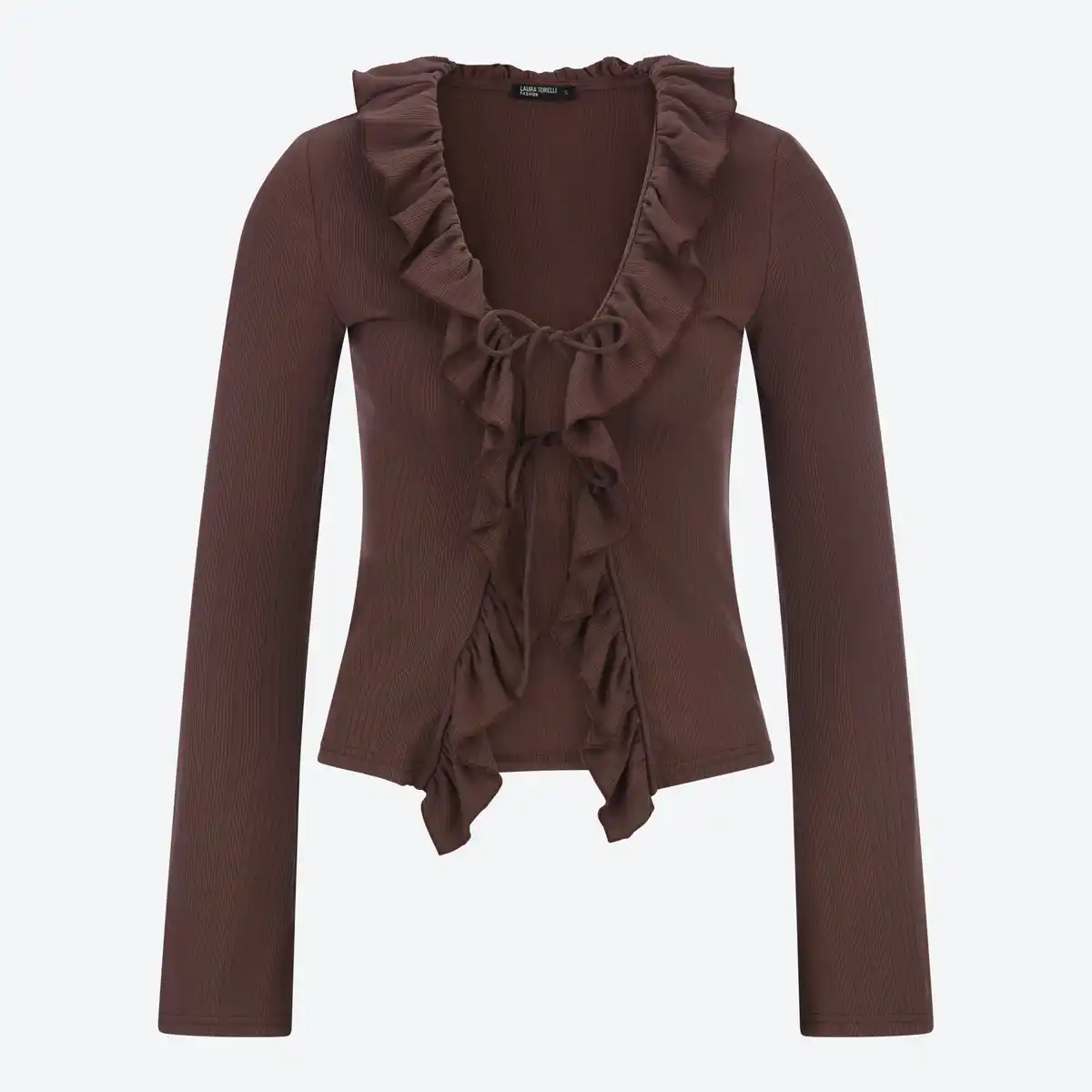 Bild 3 von Damen-Langarmshirt mit Rüschen und Schnürung