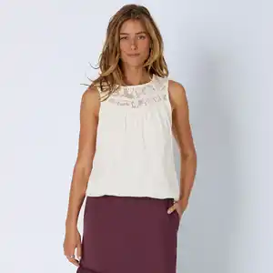 Damen-Top mit Ballonsaum