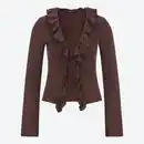 Bild 2 von Damen-Langarmshirt mit Rüschen und Schnürung