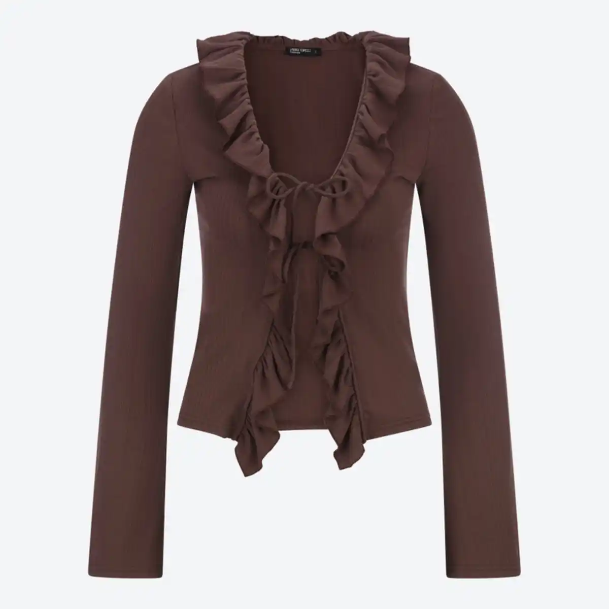 Bild 2 von Damen-Langarmshirt mit Rüschen und Schnürung