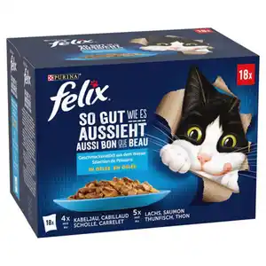 PURINA Felix Nassfutter 18 x 85 g, Fisch