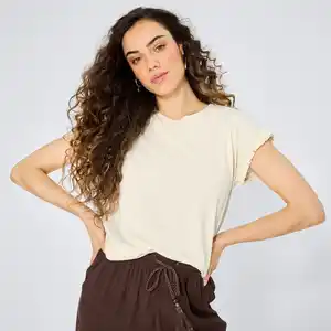 Damen-T-Shirt mit Rüschen am Arm