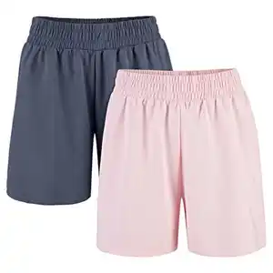 UP2FASHION BASICS Damen Sweatshorts 2er-Set, Rosa/Grau, S 36/38