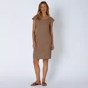 Damen-Kleid aus Leinen-Mix