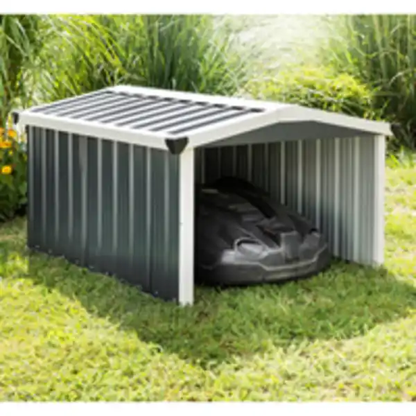 Bild 2 von Roboter-Rasenmäher Garage aus feuerverzinktem Stahlblech, ca. 100 x 80 x 62 cm