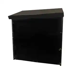Brennholzregal mit Abdeckung L aus Metall, ca. 185 x 70 x 185 cm - Schwarz