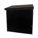 Bild 1 von Brennholzregal mit Abdeckung L aus Metall, ca. 185 x 70 x 185 cm - Schwarz