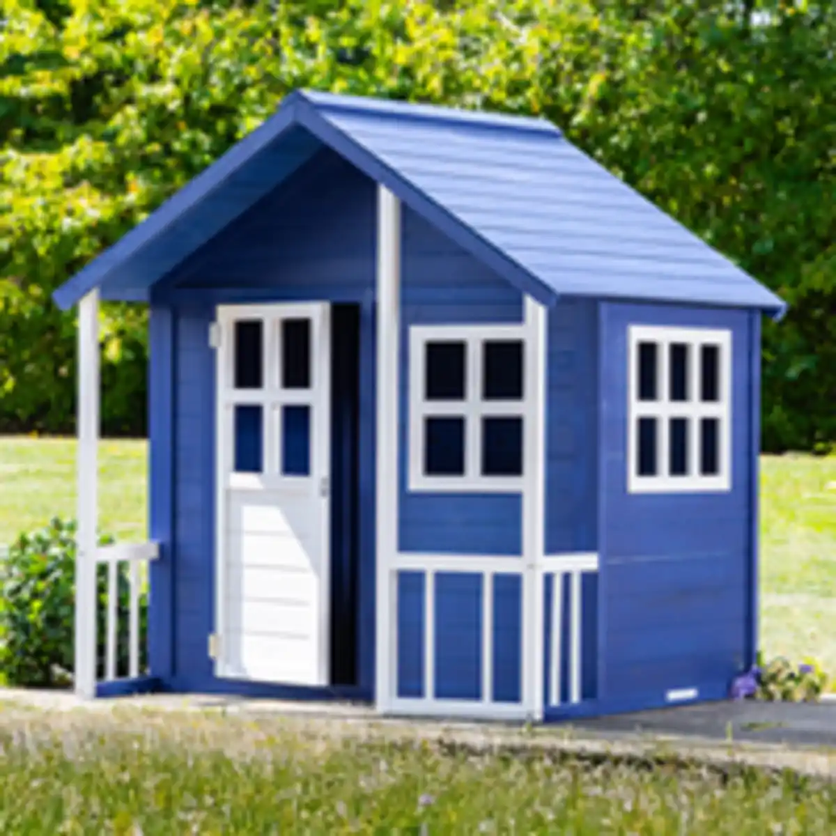 Bild 2 von Kinderspielhaus aus Tannenholz, ca. 131 x 115,5 x 136 cm - Blau/Weiß