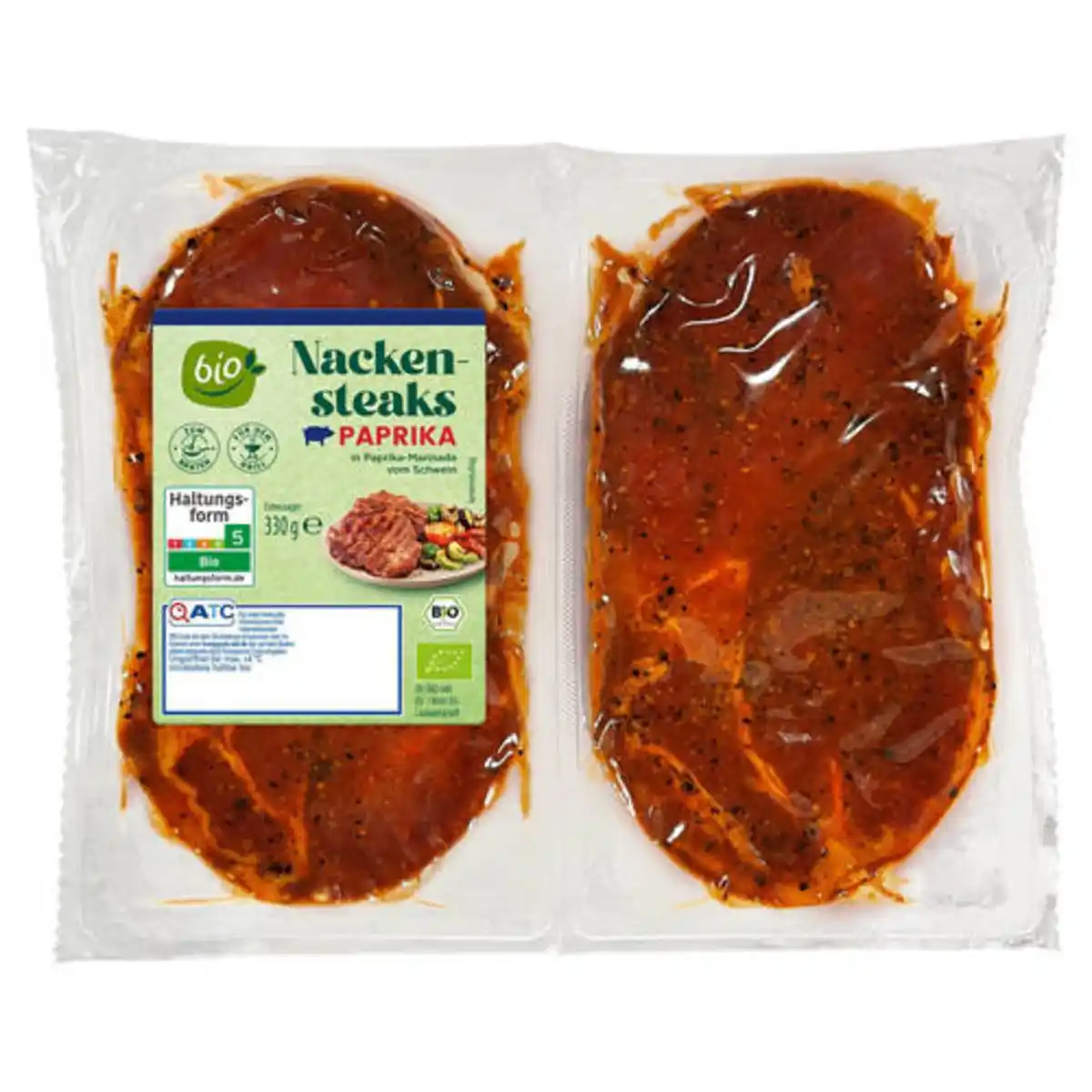Bild 1 von Bio-Schweine Nackensteaks 330 g, Paprika