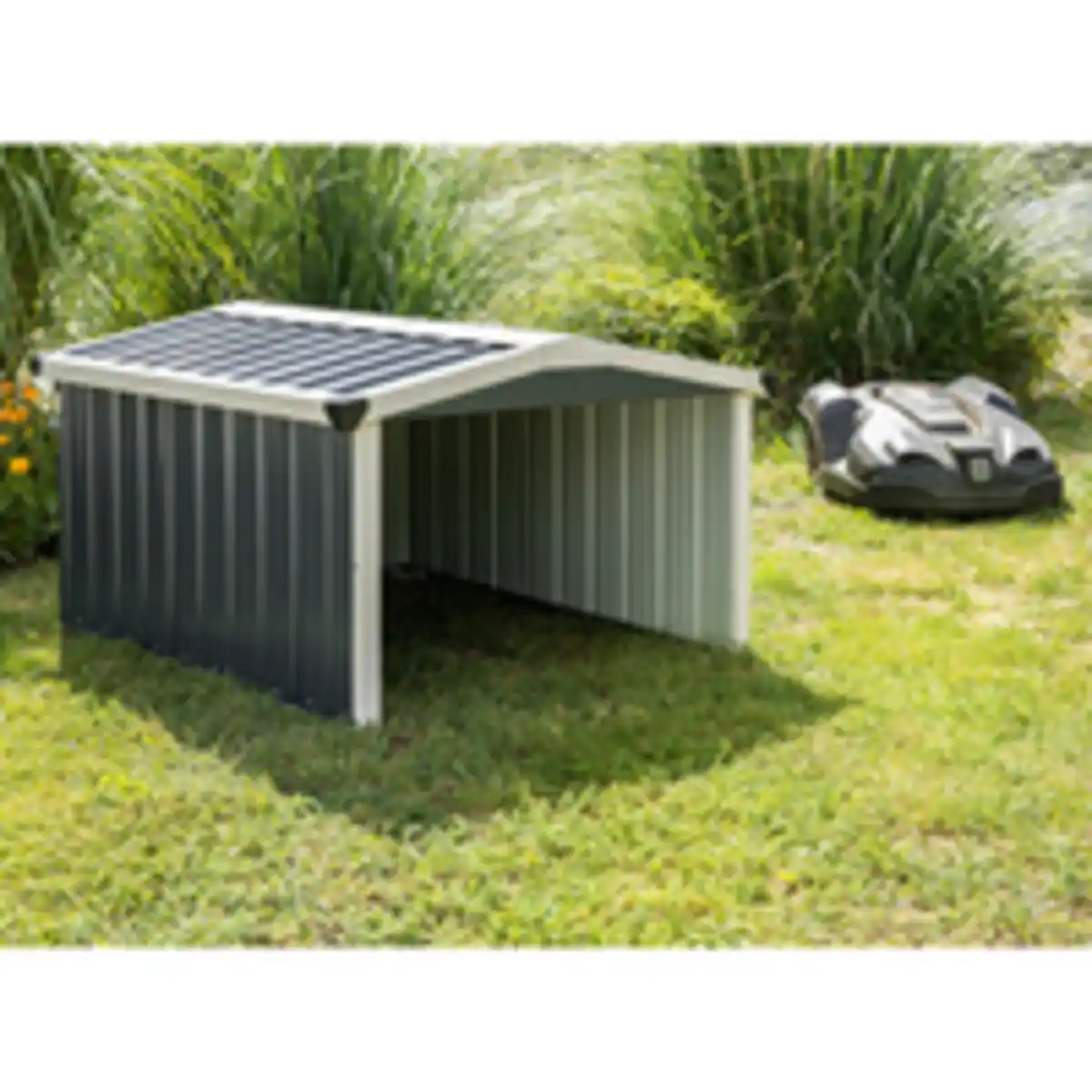 Bild 4 von Roboter-Rasenmäher Garage aus feuerverzinktem Stahlblech, ca. 100 x 80 x 62 cm