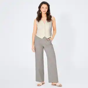 Damen-Stoffhose mit gestreiftem Design