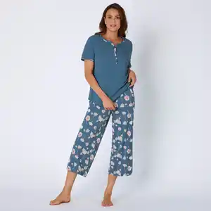 Damen-Shorty mit Blumen-Muster, 2-teilig