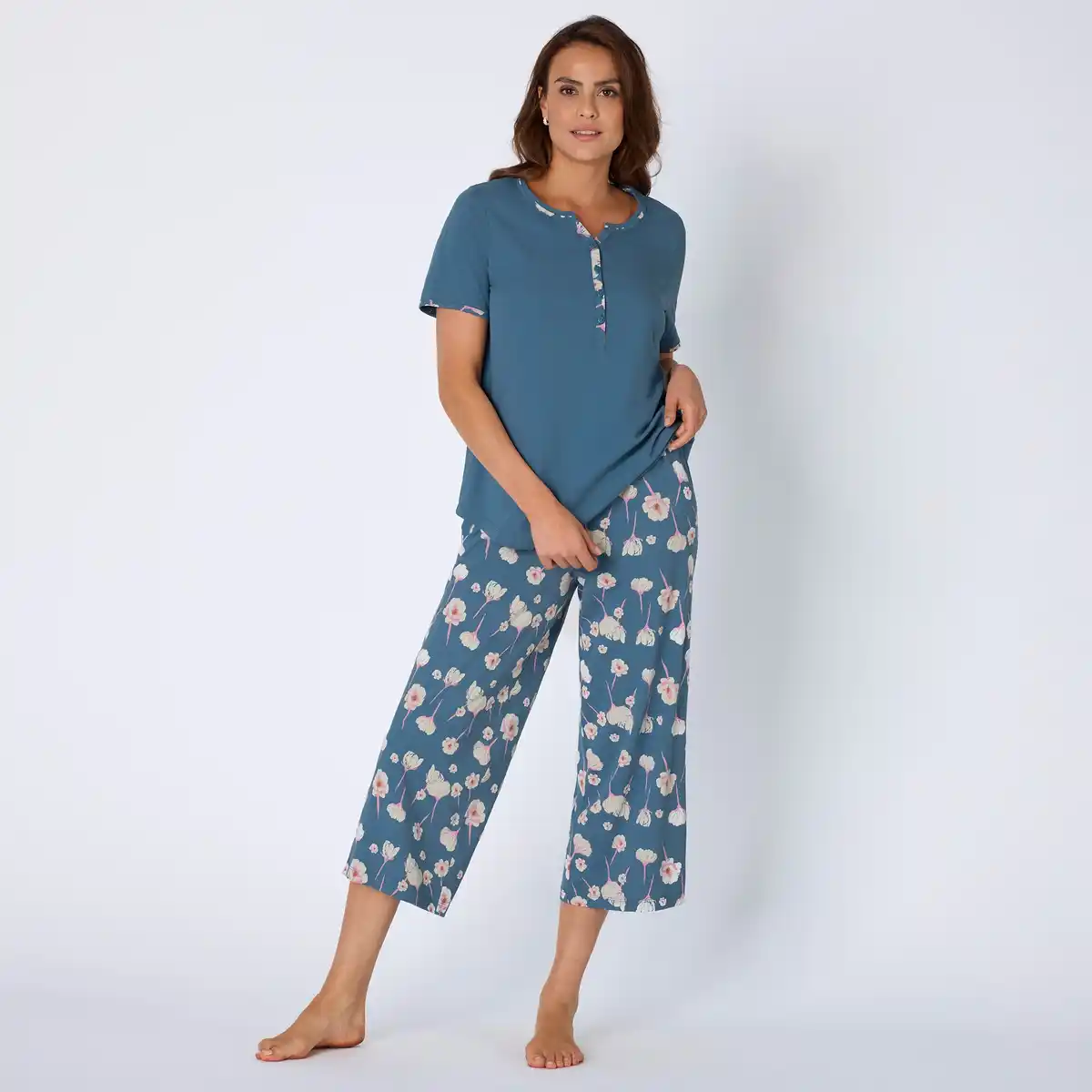 Bild 1 von Damen-Shorty mit Blumen-Muster, 2-teilig