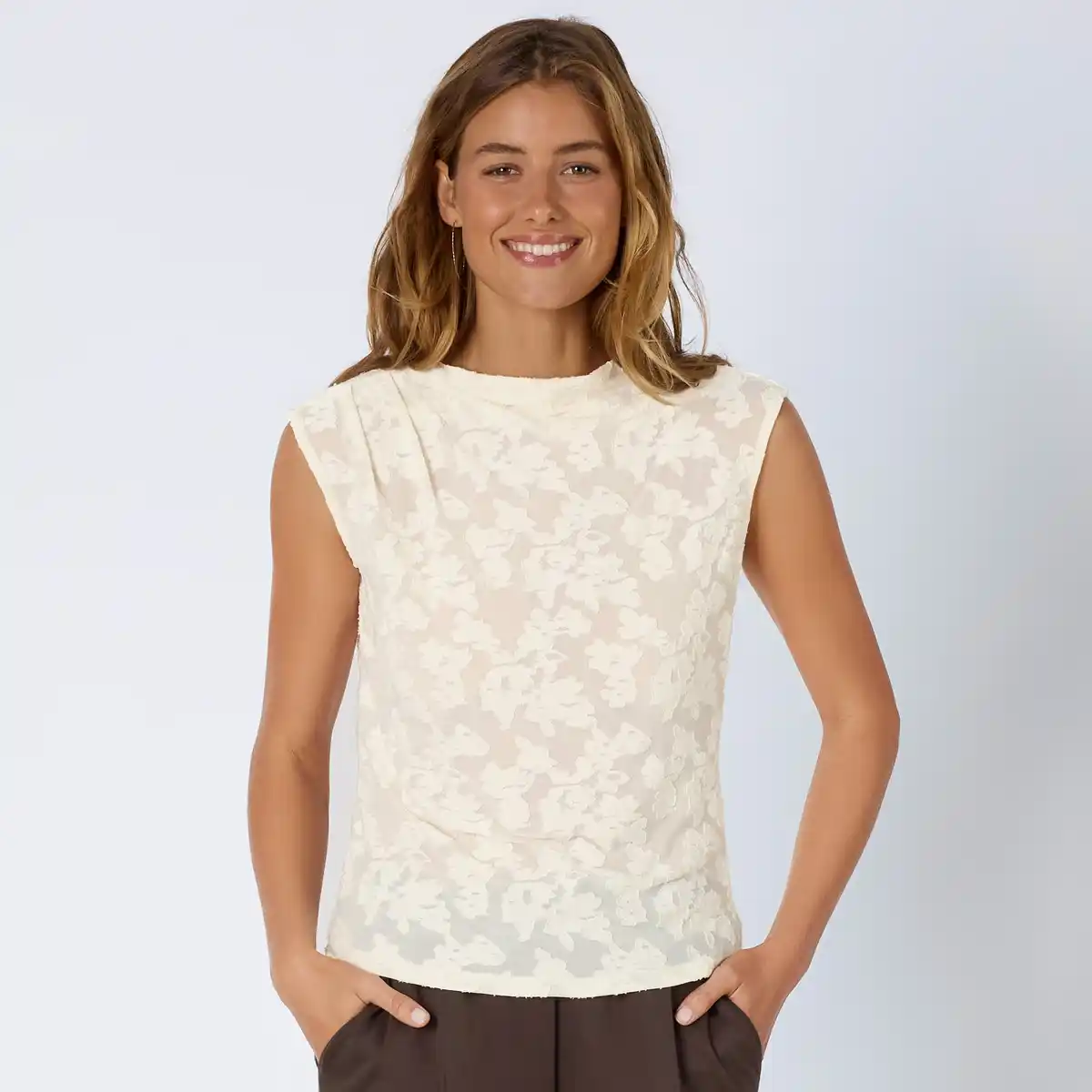 Bild 1 von Damen-T-Shirt mit Rundhalsausschnitt
