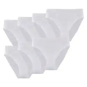 UP2FASHION BASICS Damen-Taillenslips, 7er-Pack, Weiß, S 36/38