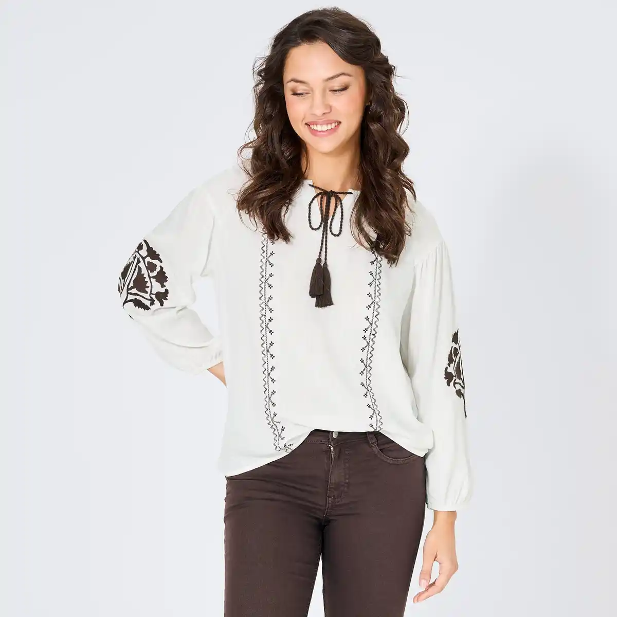 Bild 1 von Damen-Bluse mit Stickerei