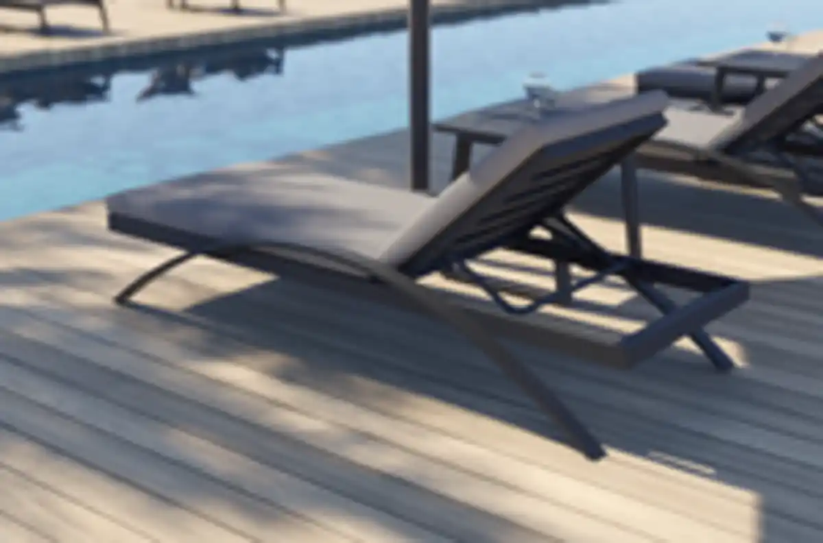 Bild 3 von 3tlg. Sonnenliege mit Tisch aus Aluminium RIAD XS - Anthrazit