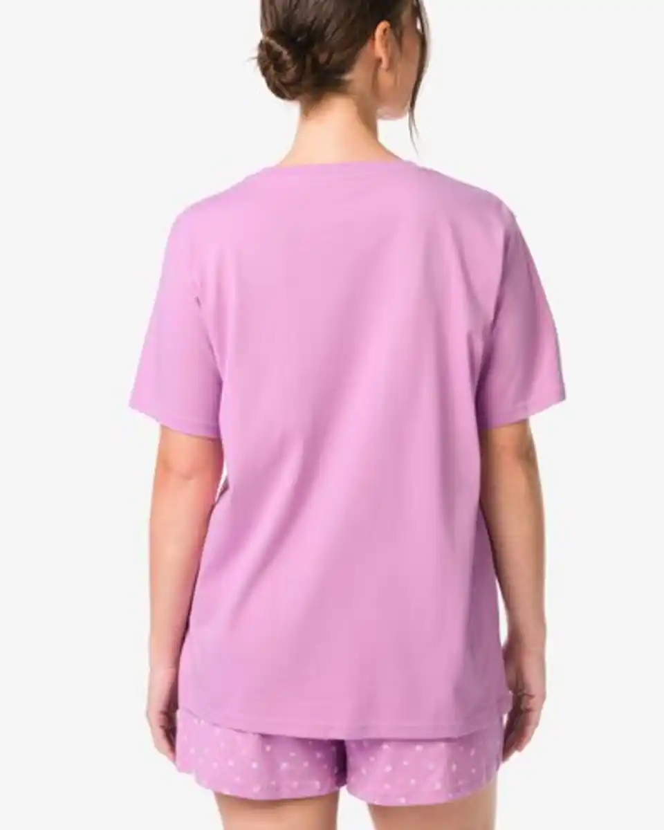 Bild 4 von Damen-Kurz-Pyjama Jersey Blumen violett