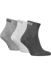 PUMA Kurzsocken PUMA UNISEX QUARTER PLAIN 3P (3 Paar) Atmungsaktiv, Rippenbündchen, weiche Baumwollmischung