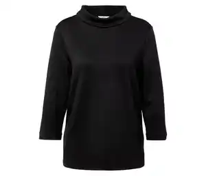 Sweatshirt mit Stehkragen, schwarz