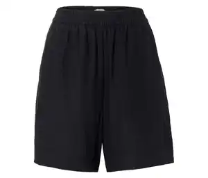 Leinenshorts, schwarz