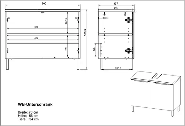 Bild 3 von Waschbeckenunterschrank Vito Corus