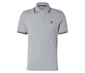 Piqué-Poloshirt, grau meliert